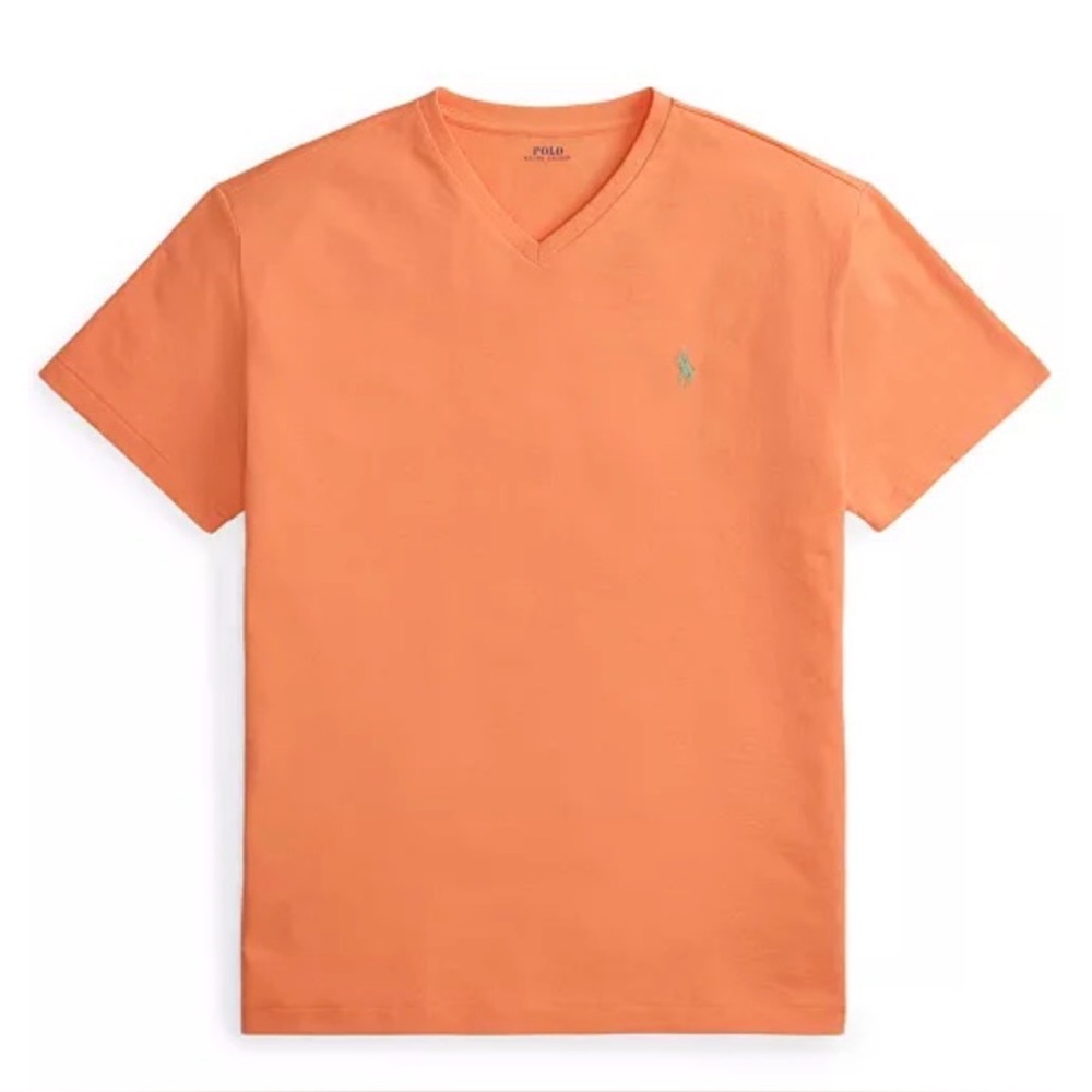 Polo Ralph Lauren Pompano Orange V-Neck Cotton Tee size Medium NWT - Picture 10 of 11